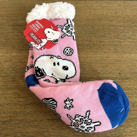 Snoopy Sherpa Lined Slippers Ladies Socks. New - Picture 8 of 8